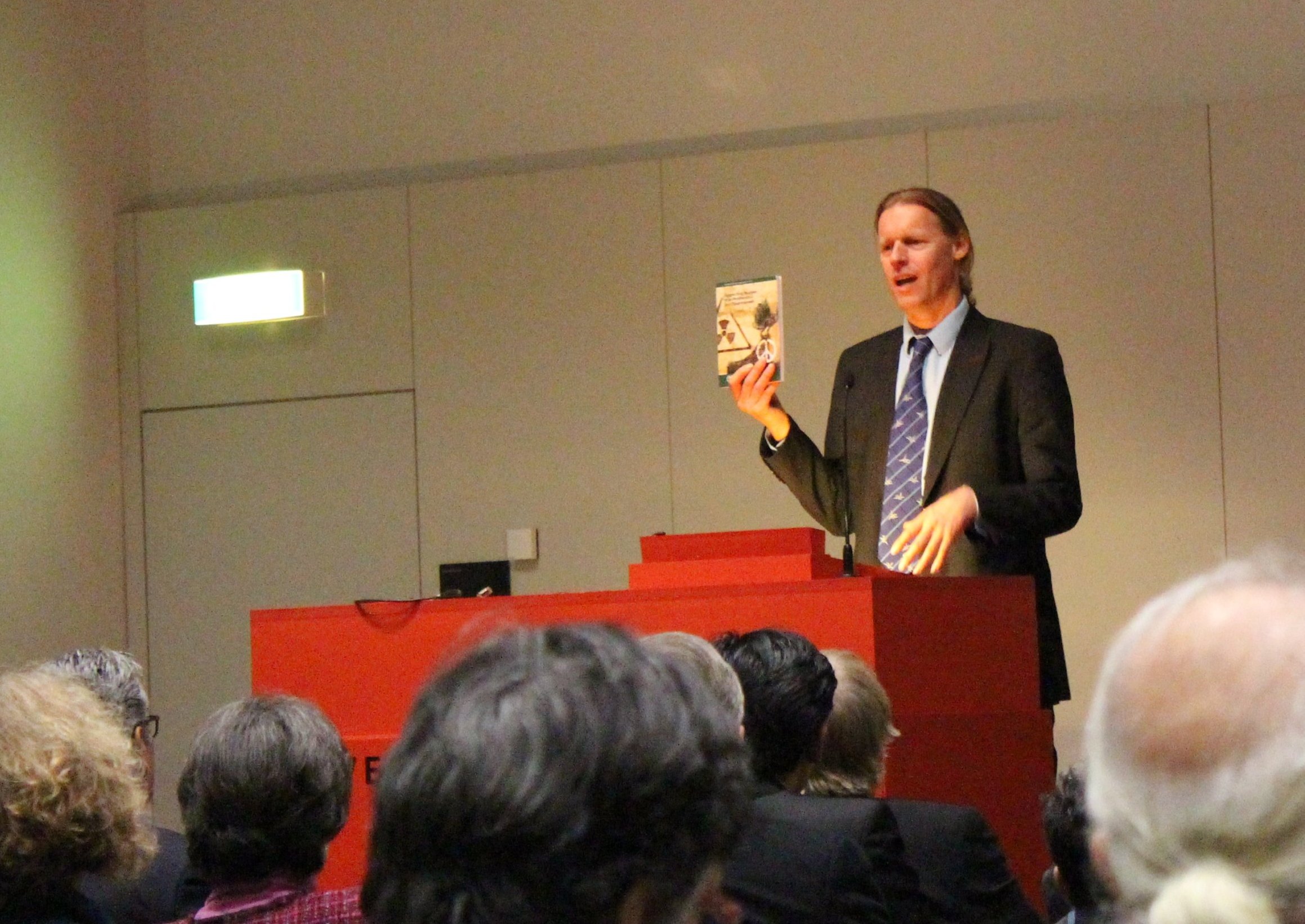 Alyn Ware presents the IPU handbook at Basel Peace Office opening